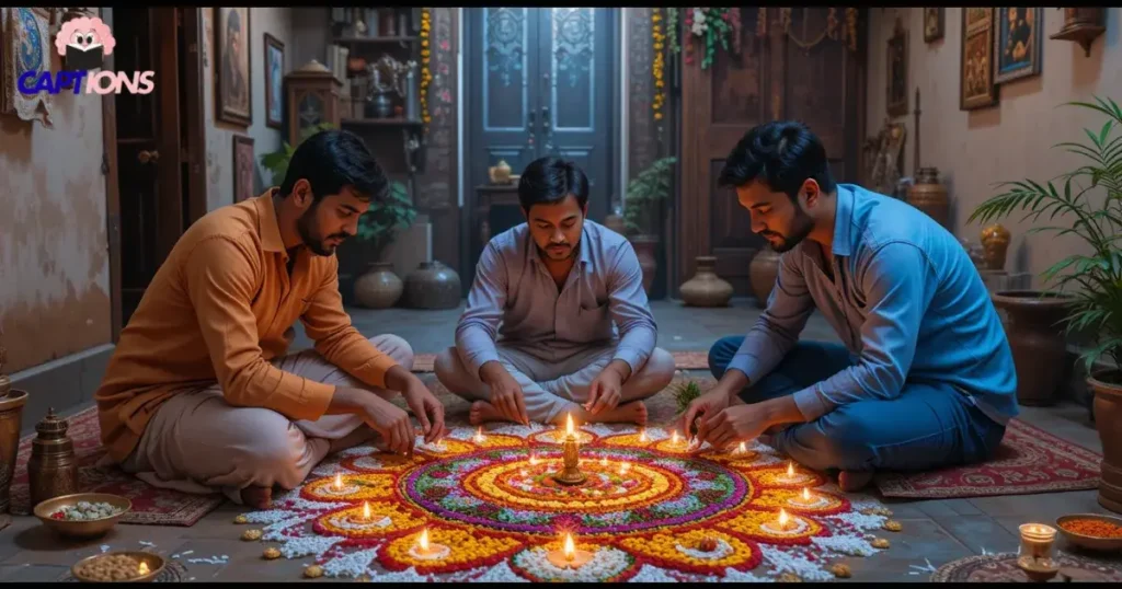 Creative Rangoli Captions for Home Decorate
